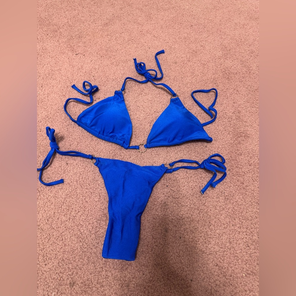 New small blue bikini festival swimsuit swimwear bathing suit